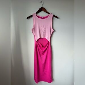 Pink Sleeveless Cutout Dress